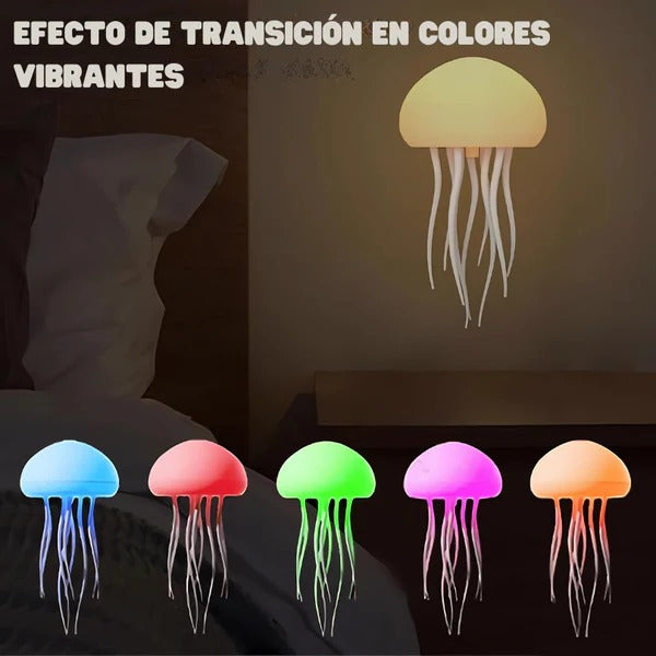 Lámpara de Medusa Flotante - Luz Nocturna de Ambiente con Control por Voz